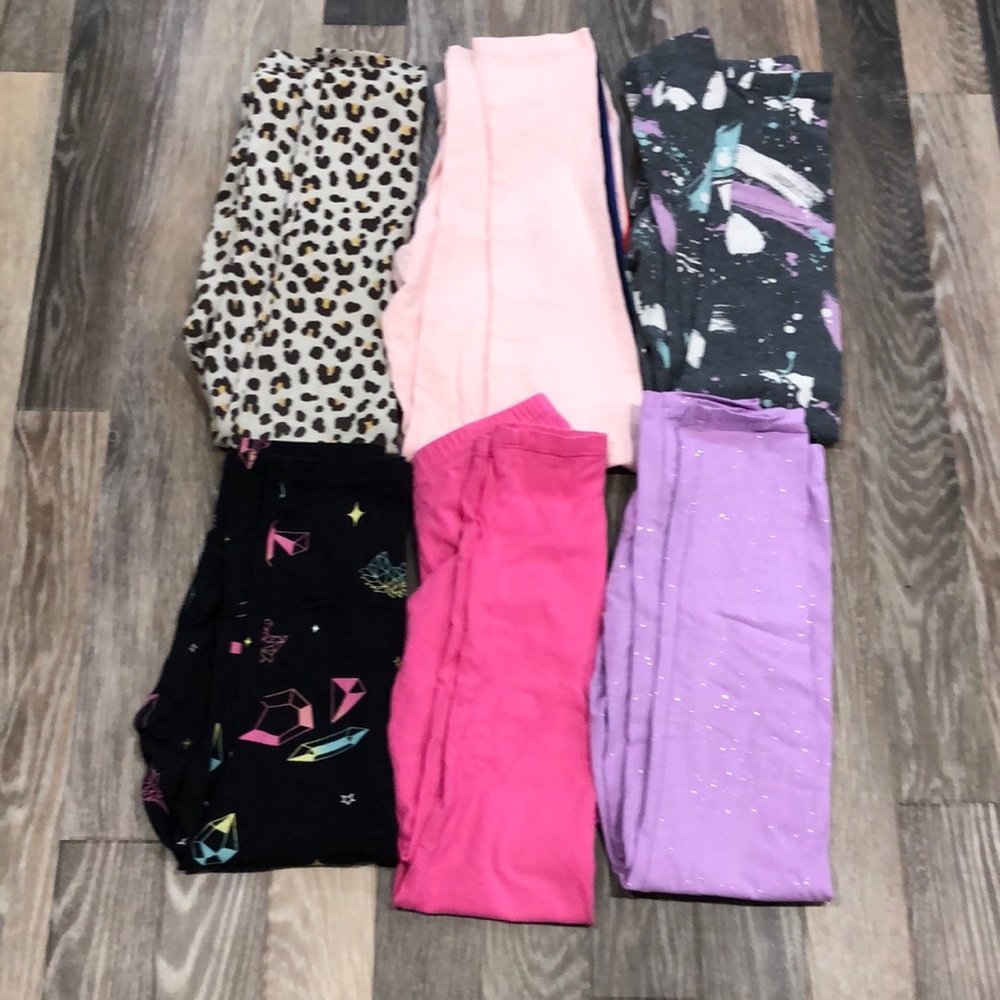 Lot of 6 girls leggings. All size Large (10-12).